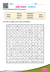 Word Search with letter m